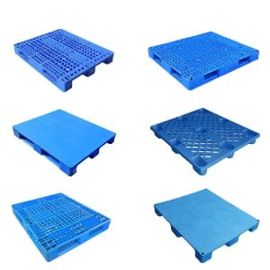 Plastic pallet sizes with different deck and base designs