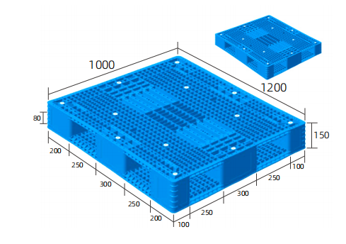 1200mm×1000mm Rackable Plastic Pallets