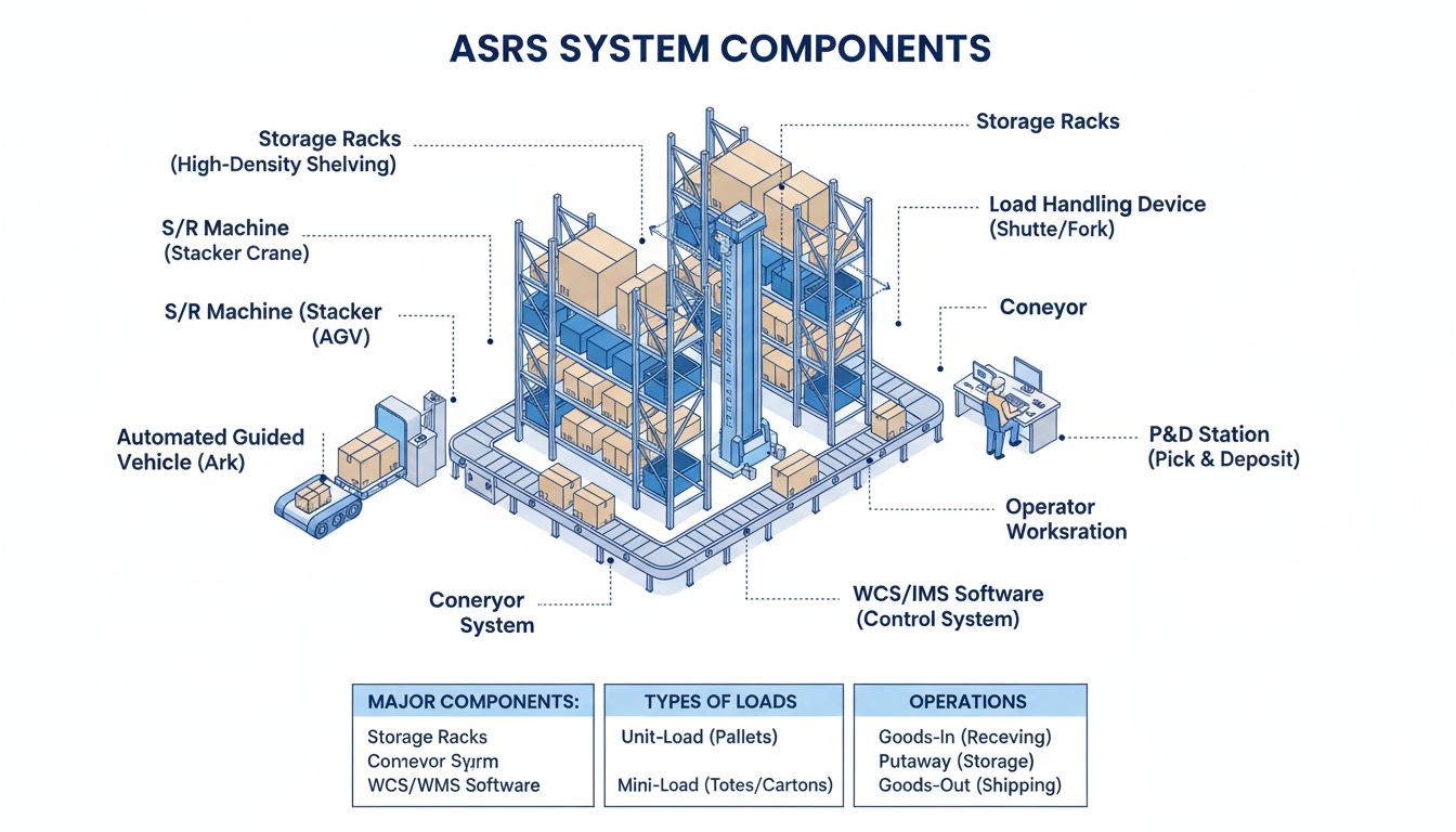 ASRS system components diagram
