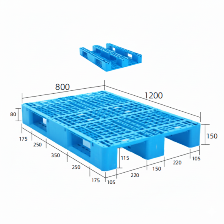 Y1208WHS 1200 x 800 industrial grid deck 3-runner plastic pallet