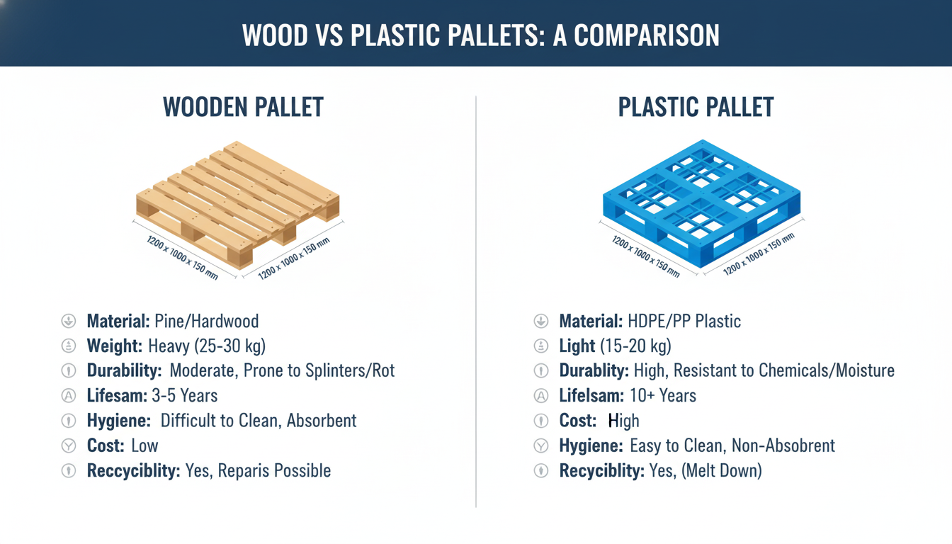 wooden and plastic transport platforms comparison