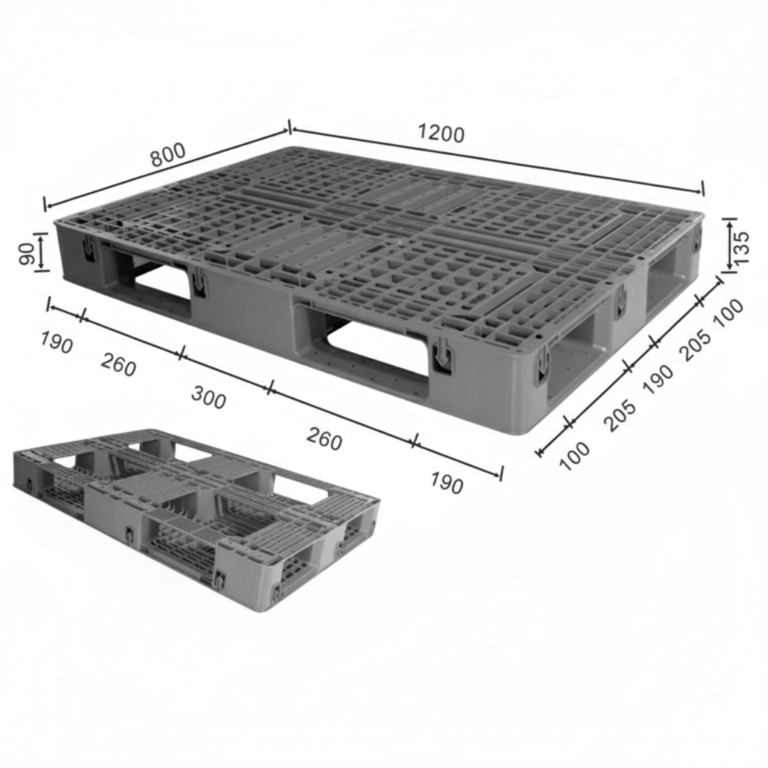 Y1208WTC 1200 x 800 grid deck plastic Euro pallet