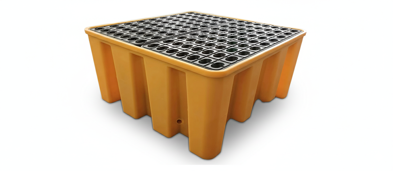 HDPE IBC spill containment pallet for chemical liquid storage