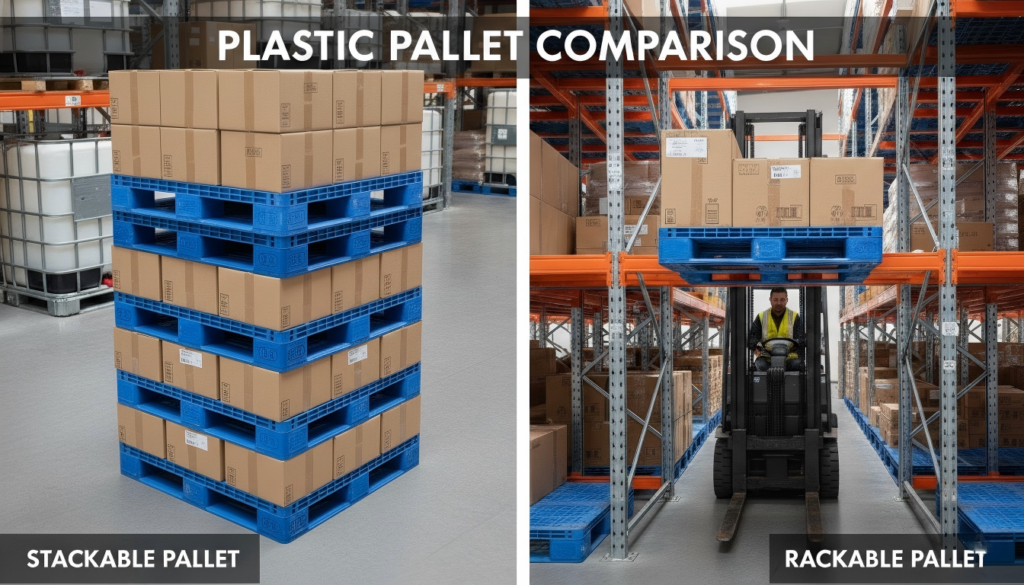 Stackable vs Rack-able Plastic Pallets