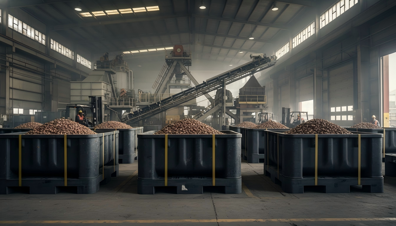 plastic pallets designed for mineral transport