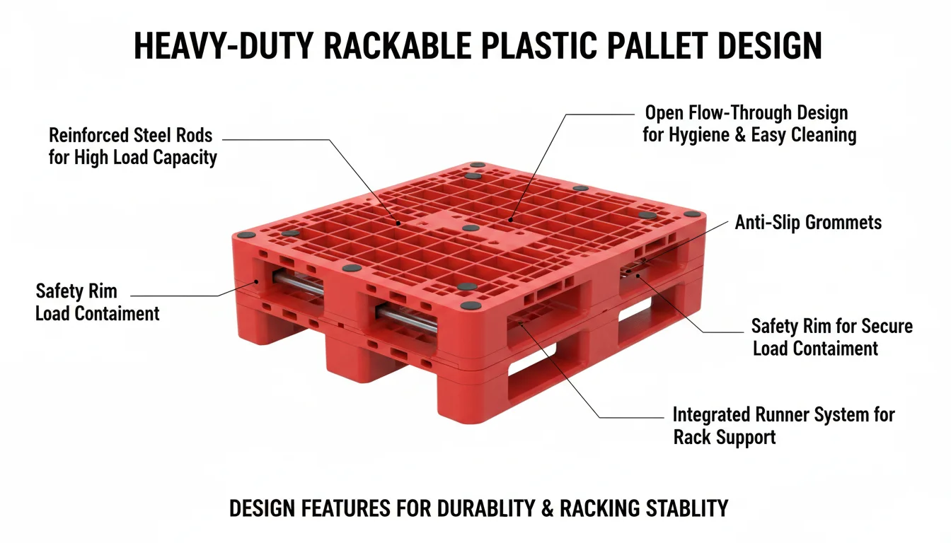 rackable plastic pallet heavy duty design