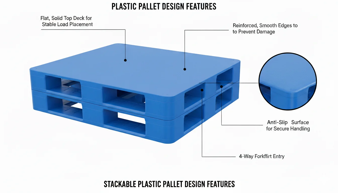 stackable plastic pallet design features