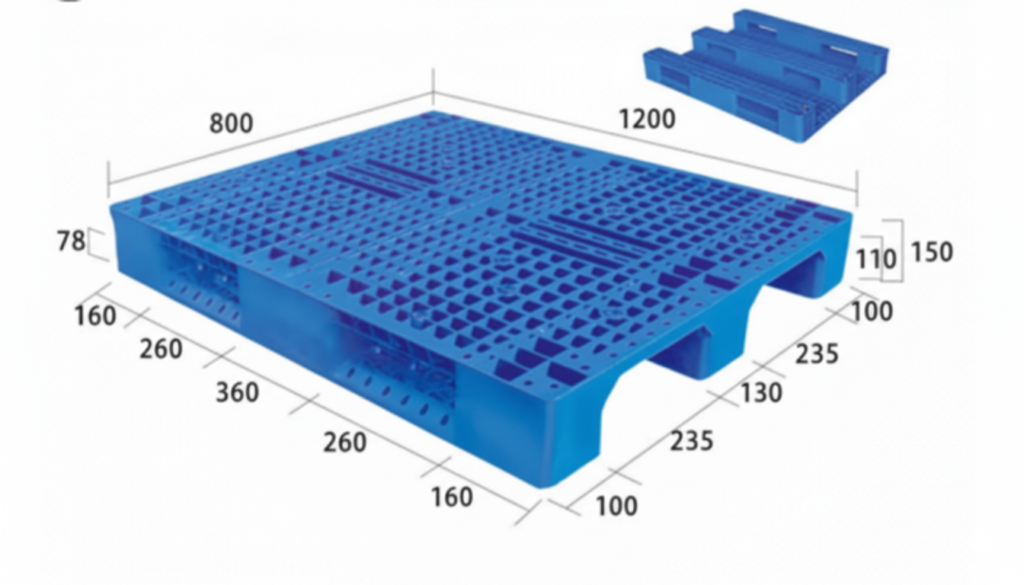 1200×800mm-Rackable-Plastic-Pallet