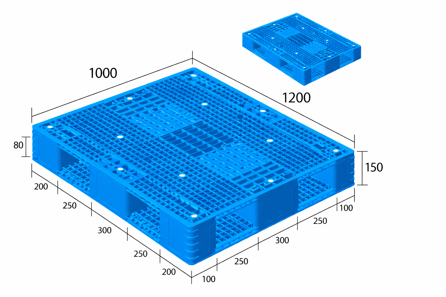 1200*1000mm Stackable Plastic Pallet