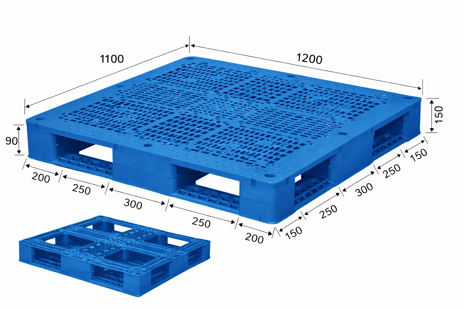 1200*1100mm Stackable Plastic Pallet