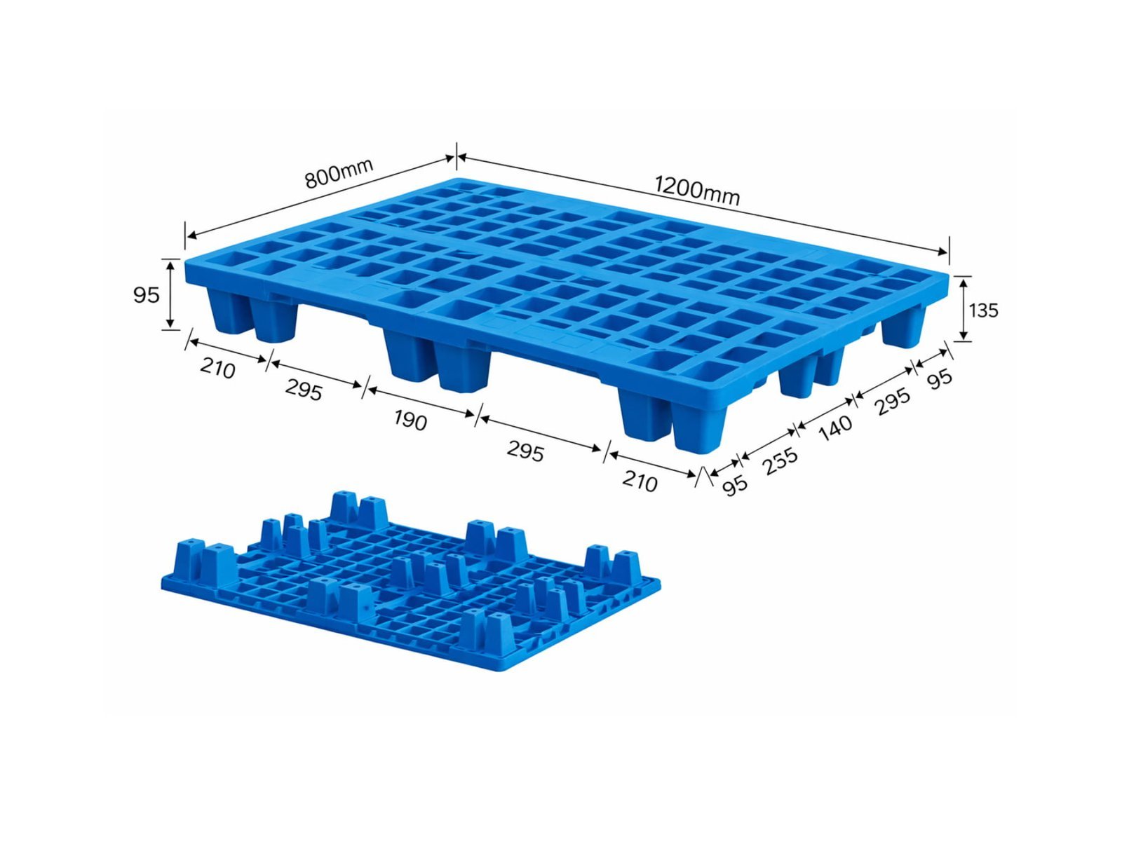 1200×800mm Nestable Plastic Pallet