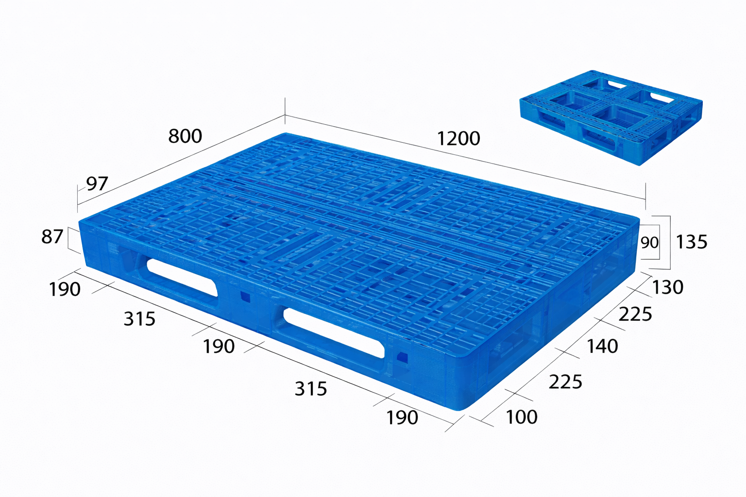 1200*800mm Stackable Plastic Pallet