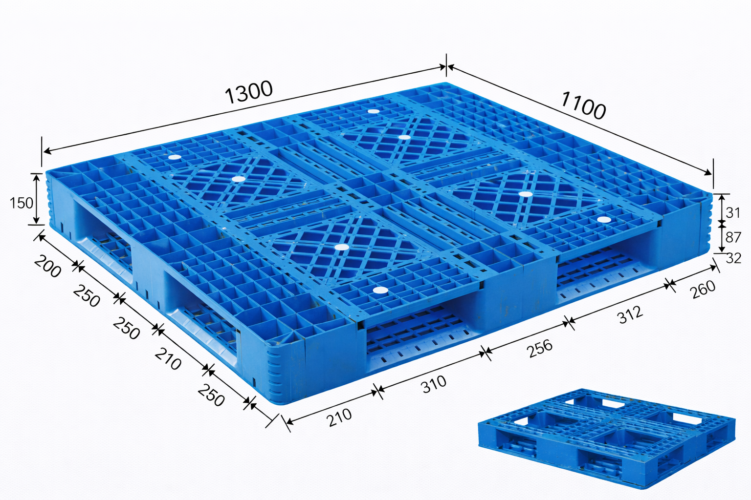 1300*1100mm Stackable Plastic Pallet