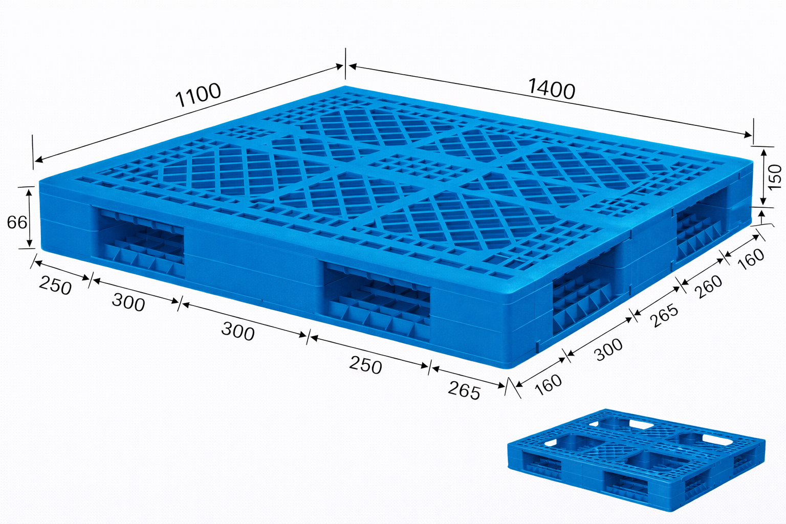 1400*1100mm Stackable Plastic Pallet
