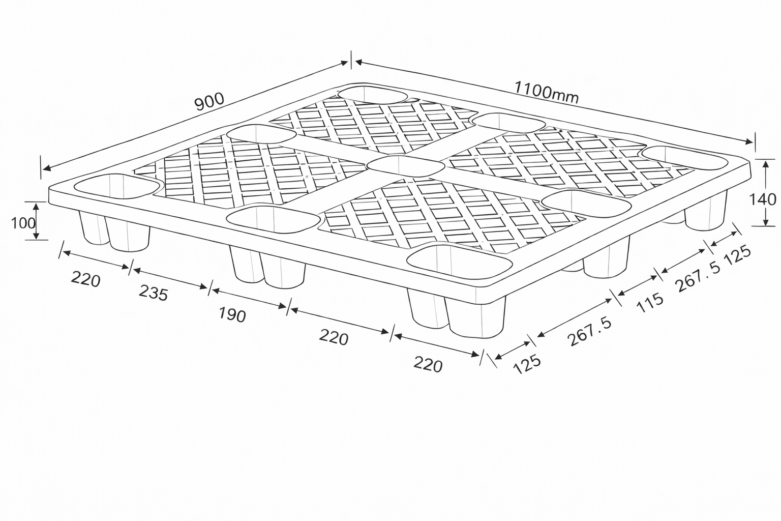 Nestable Plastic Pallets - Space-saving design showing pallets nested together