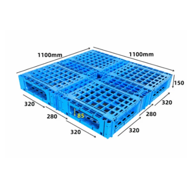 Blue 1100 × 1100 Modular HDPE / PP Pallet