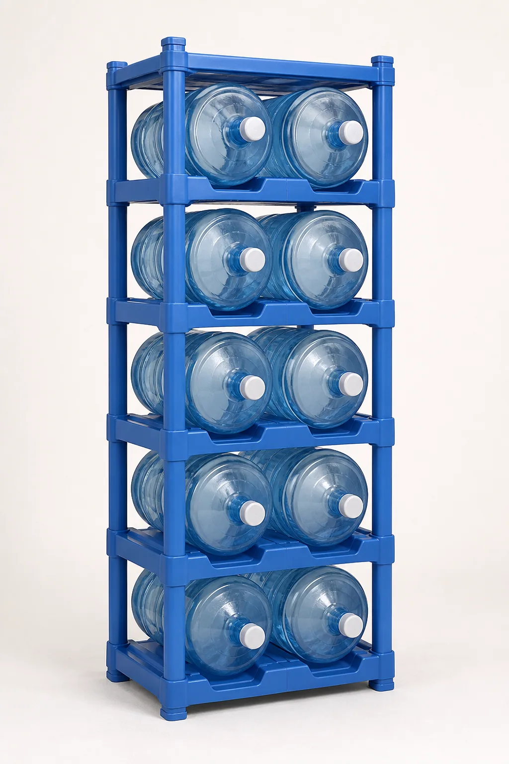 High-capacity five-tier commercial water bottle holder rack