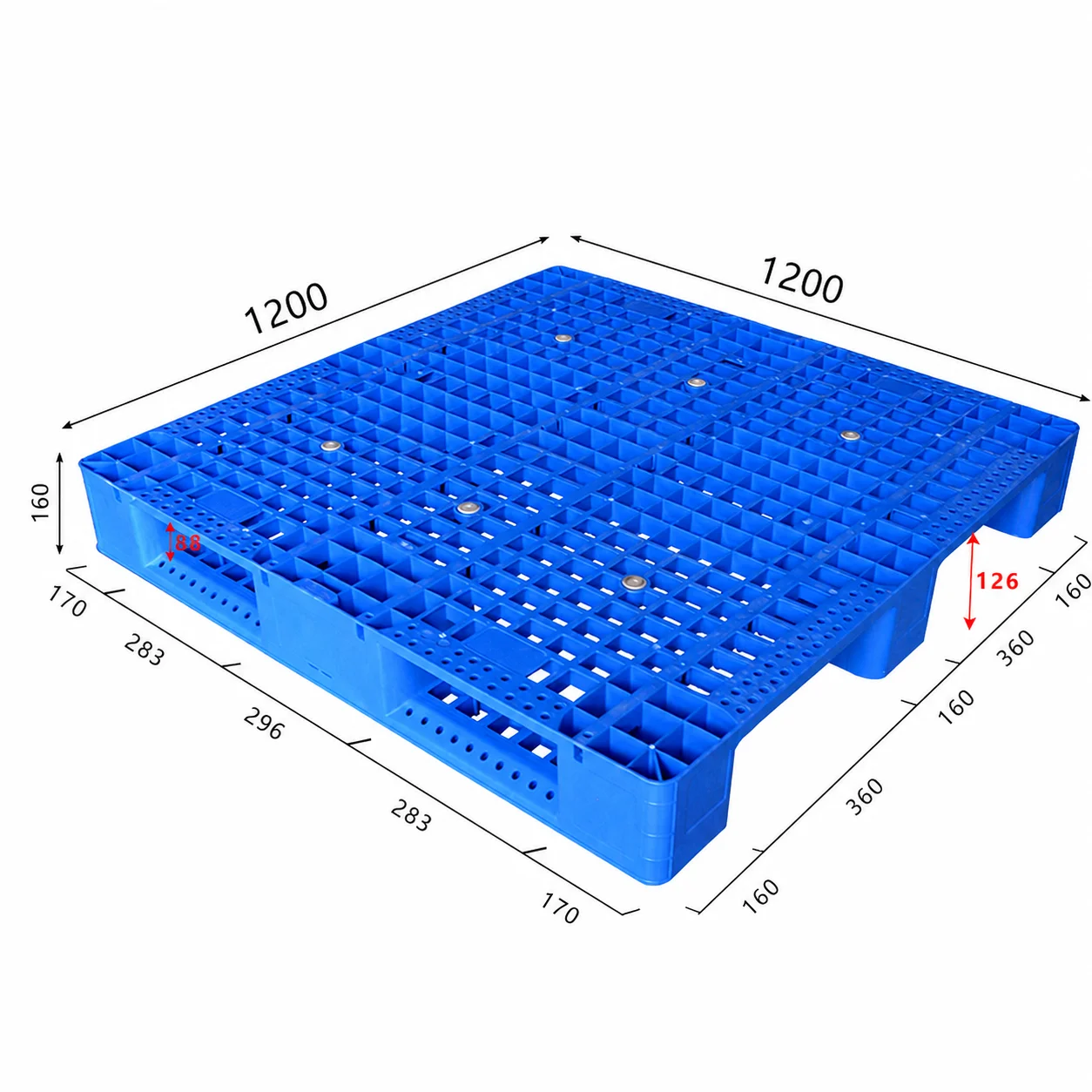 Automated storage grid deck plastic pallet