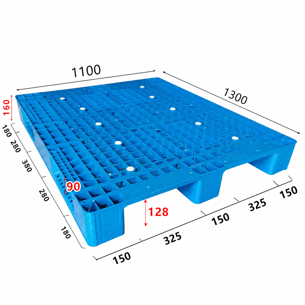 Heavy duty ASRS conveyor compatible plastic pallet