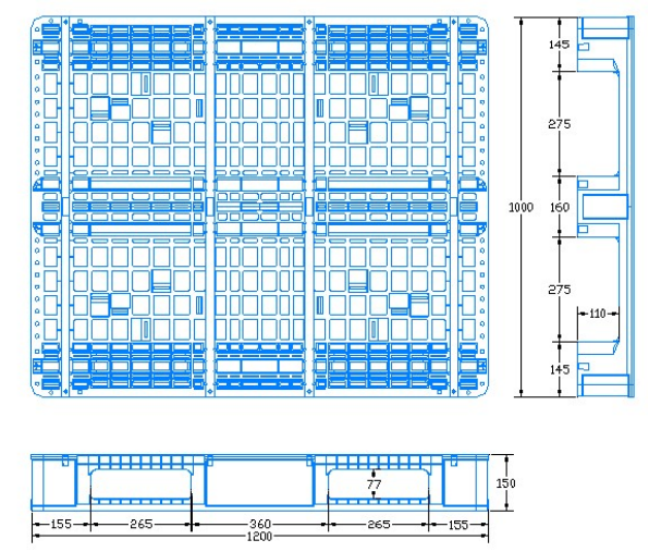Reinforced Plastic Pallet Structure