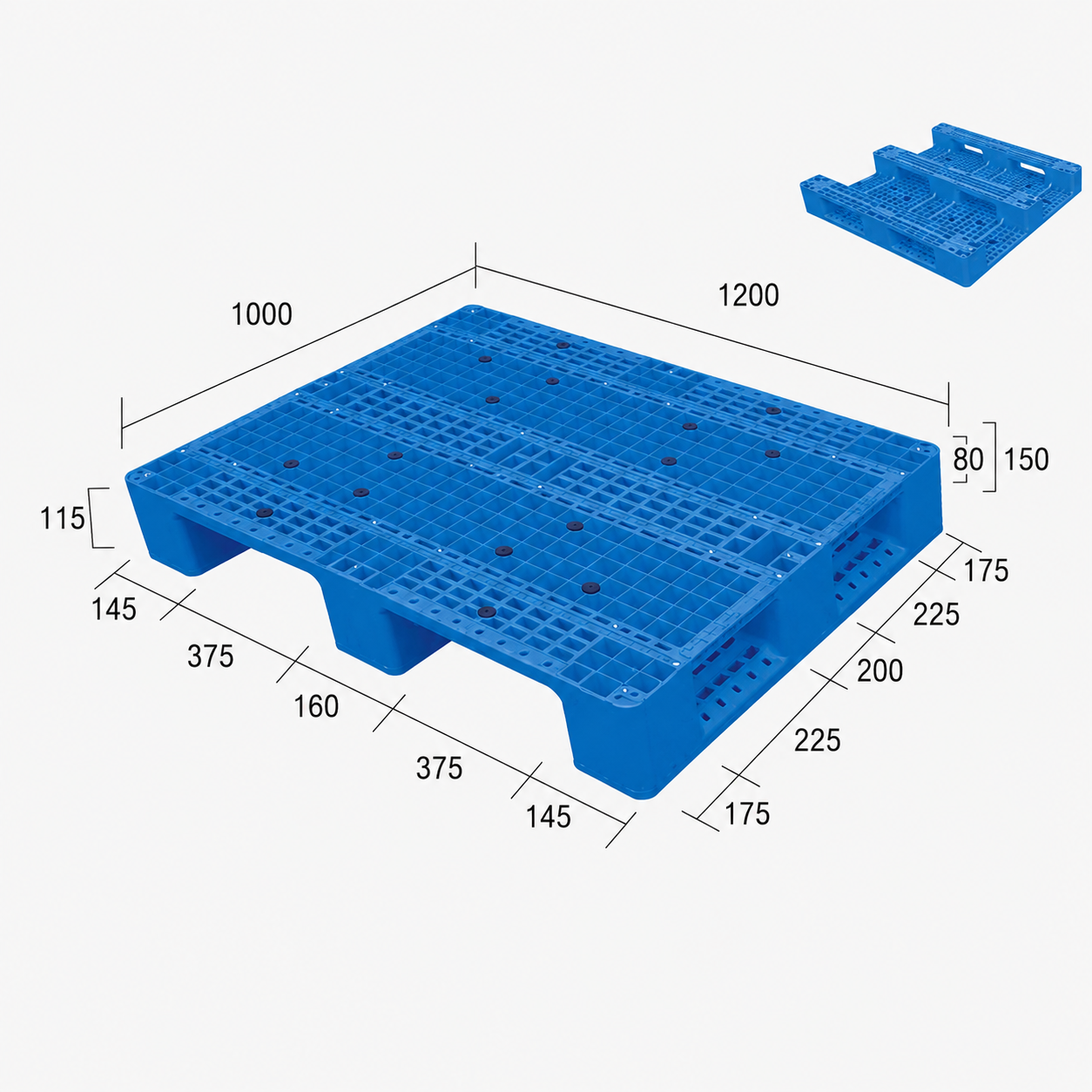 Steel reinforced heavy rack ASRS plastic pallet