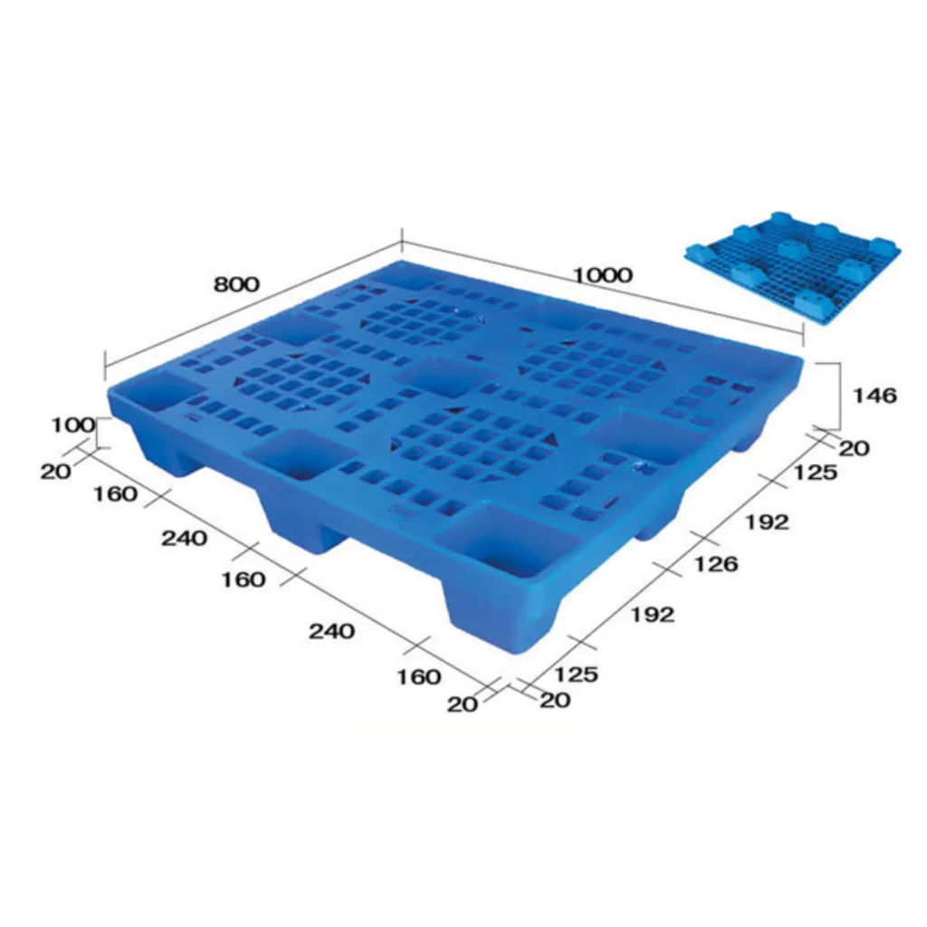 1000-x-800-Single-Sided-Plastic-Floor-Pallet-Ultra-Lightweight