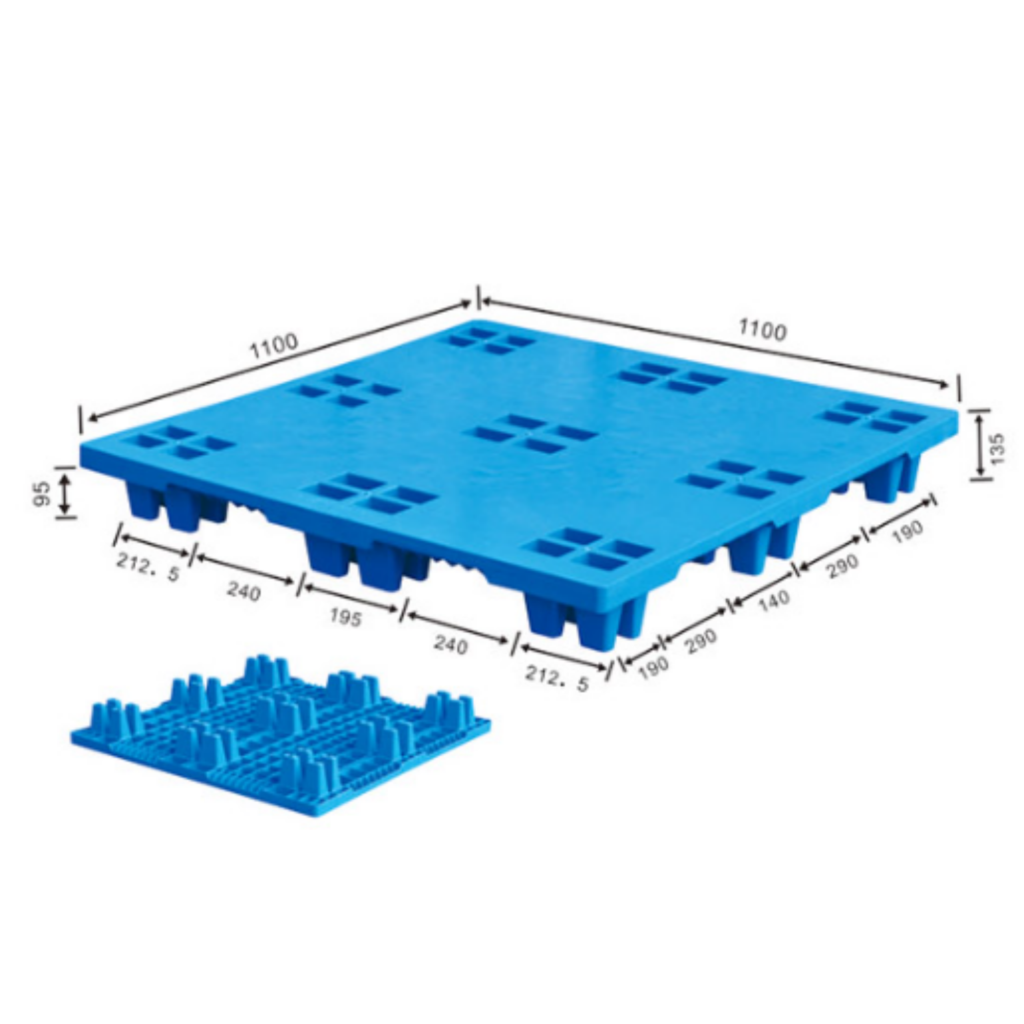 1100 x 1100 9 Legs Single Sided Lightweight Logistics Pallets