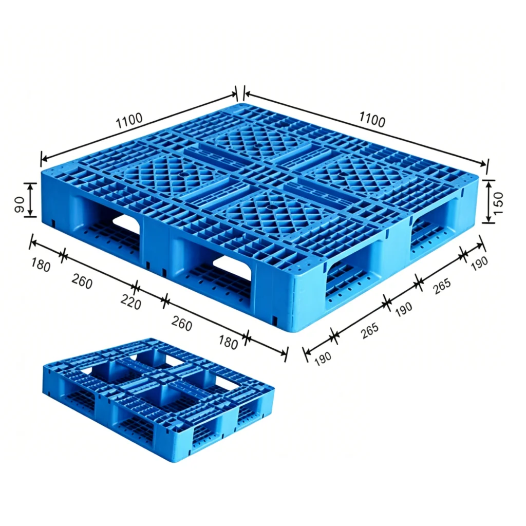 1100 x 1100 ASRS Rackable Plastic Pallets