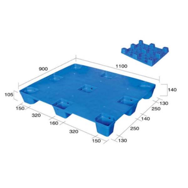 1100 x 900 Single Sided Ultra Light Plastic Pallets