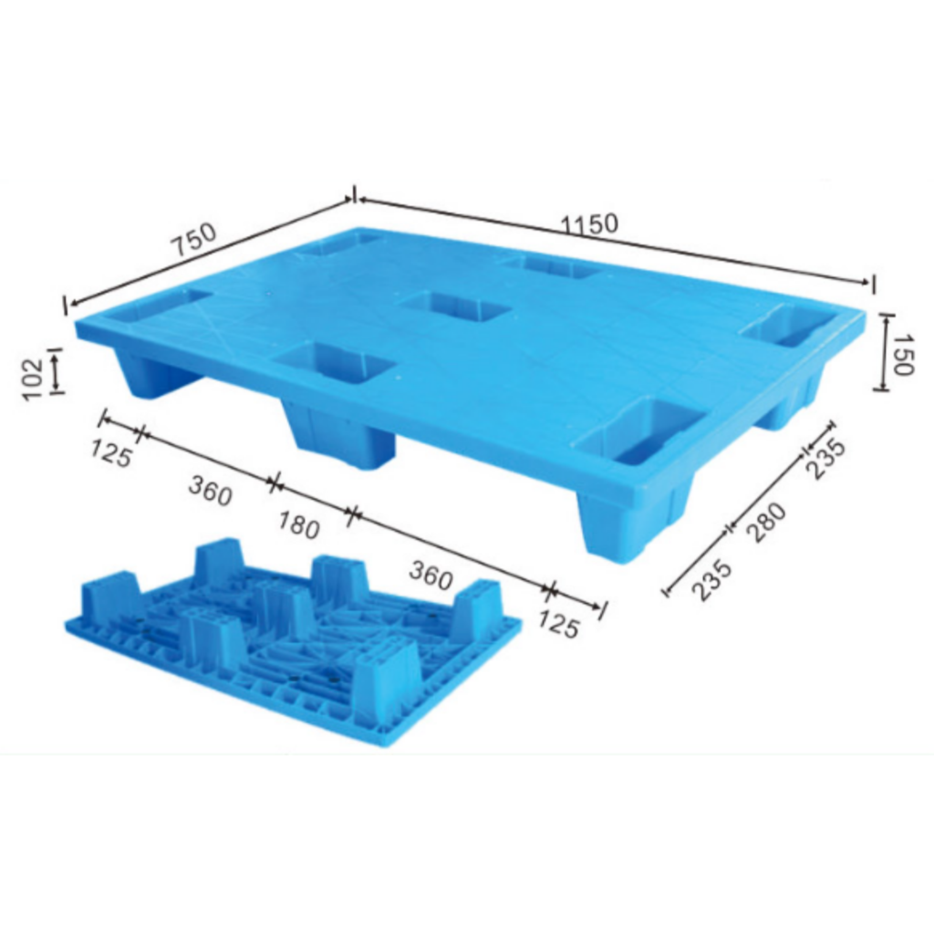 1150 x 750 9 Legs Lightweight Flat Surface Nestable Plastic Pallets