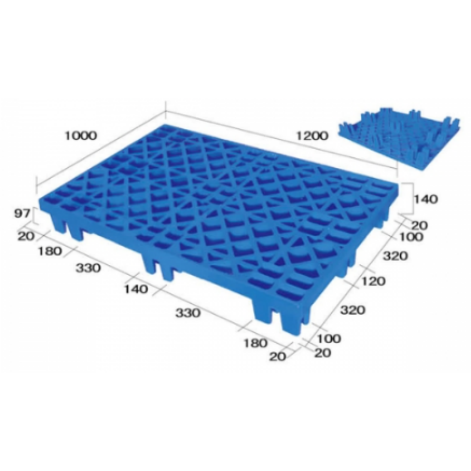 nine-leg lightweight 1200 x 1000 plastic pallet