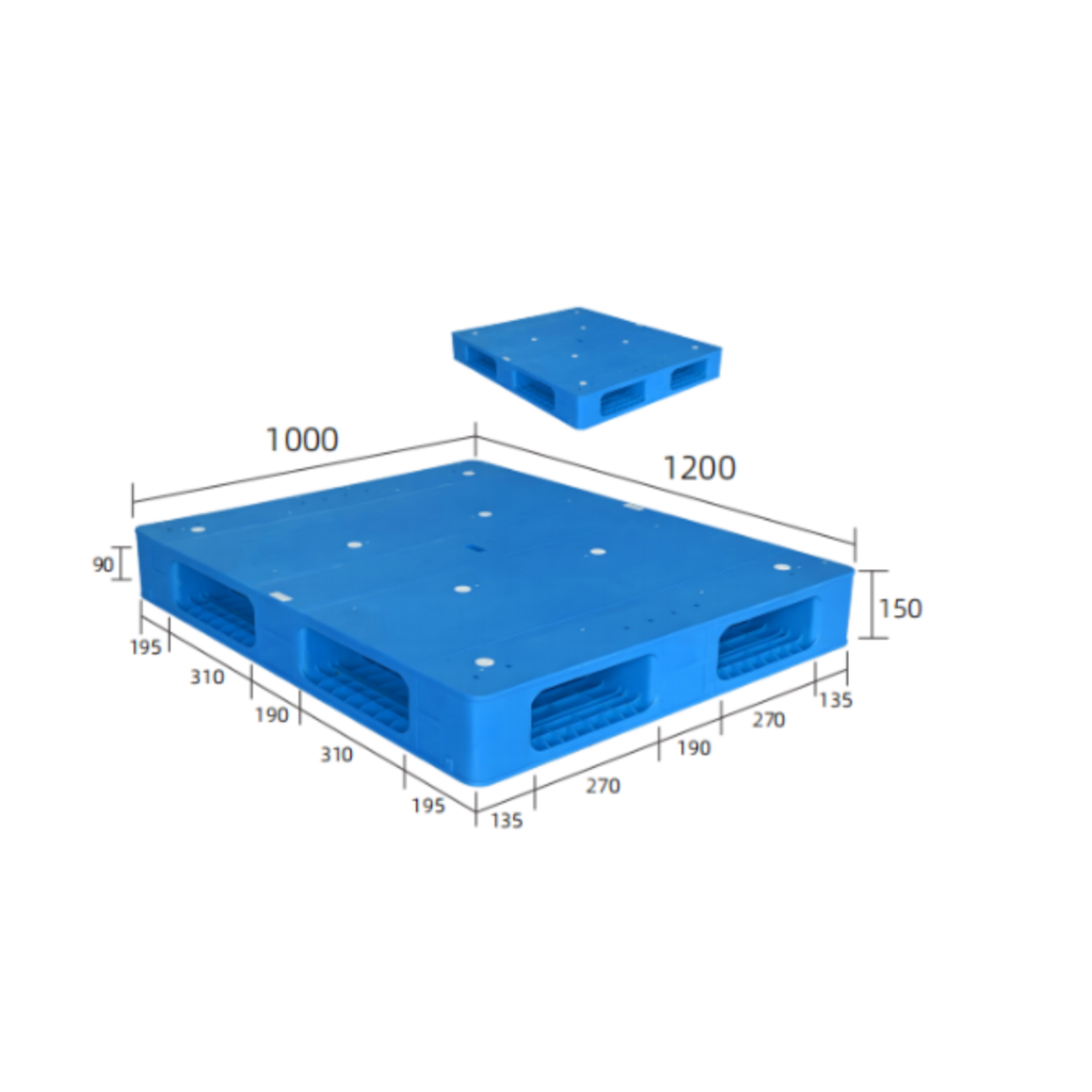1200 x 1000 Welded Flat Double-Sided Plastic Pallet