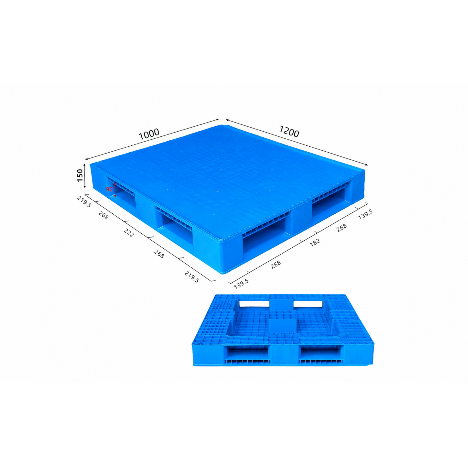 flat-deck 1200 x 1000 plastic beer pallet
