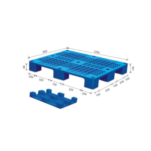 1200 x 800 Open Grid One-Piece 9-Legs Plastic Pallet