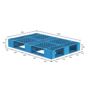 1200 x 800 Reusable Full Perimeter Euro open deck stackable plastic pallet