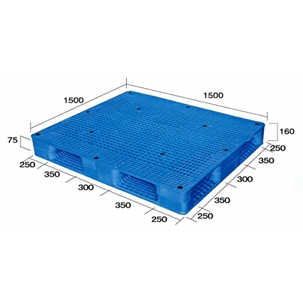 1500×1500-Double-Faced-Stackable-Plastic-Pallets