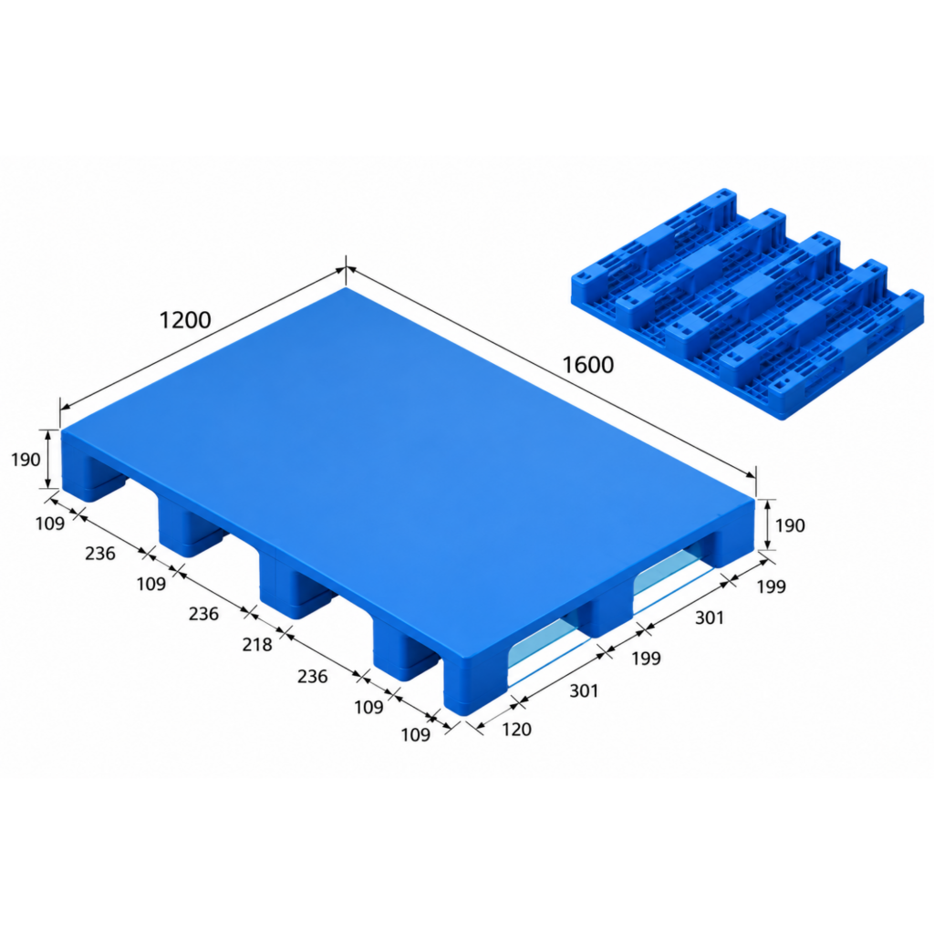 1600 x 1200 5 Legs Large-Format Printed Plastic Pallet