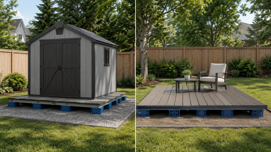 Plastic Pallet Shed Base vs. Plastic Pallet Deck