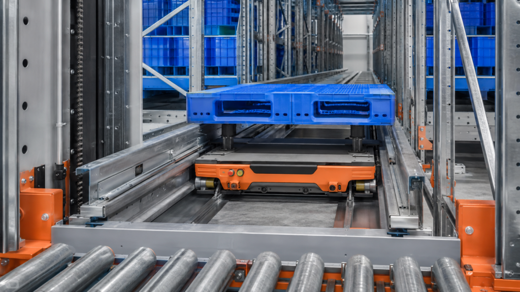 Plastic Pallet Support on Pallet Rack Beams