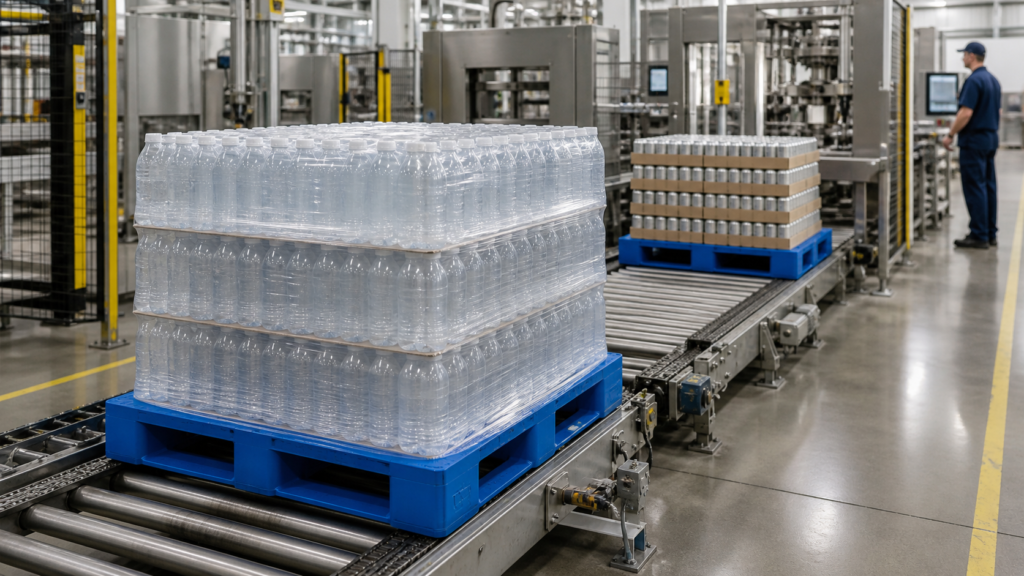 Transporting food-grade plastic pallets