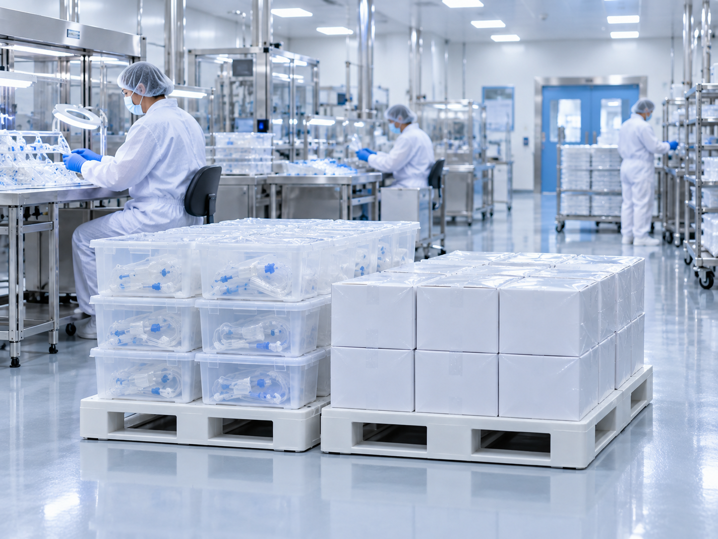 Hygienic closed deck pharmaceutical plastic pallet
