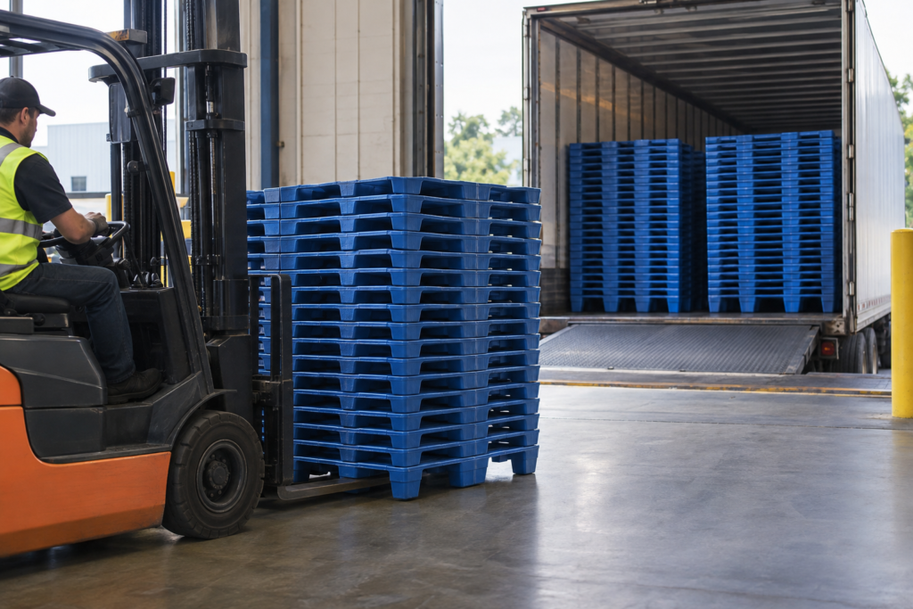 nestable-plastic-pallet-empty-storage-return-logistics